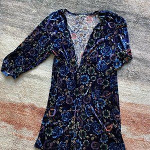 Modcloth Velvet Kimono in Floral